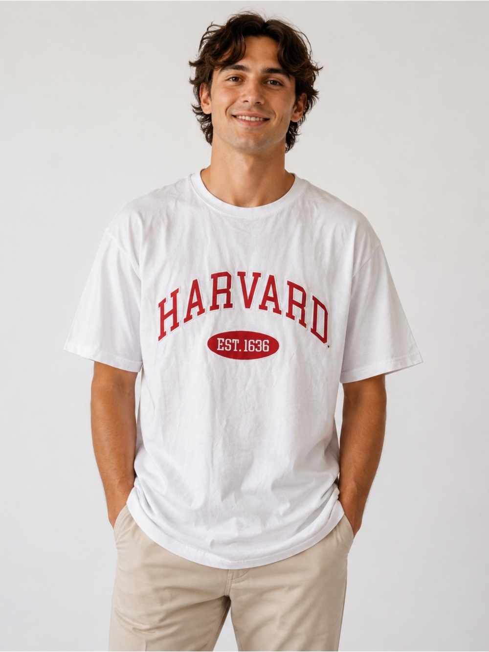HARVARD white TSHIRT SZ LARGE